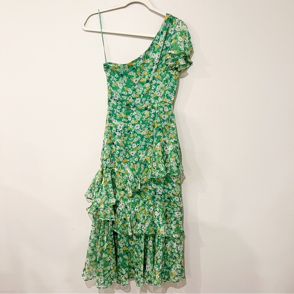 ASTR The Label Victoriana Dress in Bright Green Floral - Picture 9 of 10